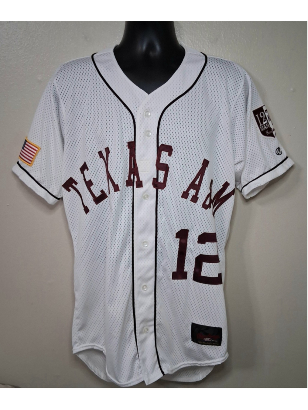 Vintage 90s Texas A&M Aggies Adult Medium NCAA Jersey White Rawling EUC